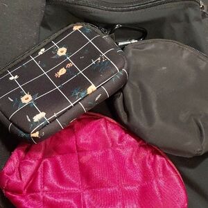Black and Pink Cosmetic Bag Set